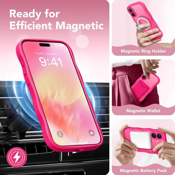 Women Hot Pink Iphone 17 Pro Max Case Full Camera Protection Mag Safe - Picture 3 of 9